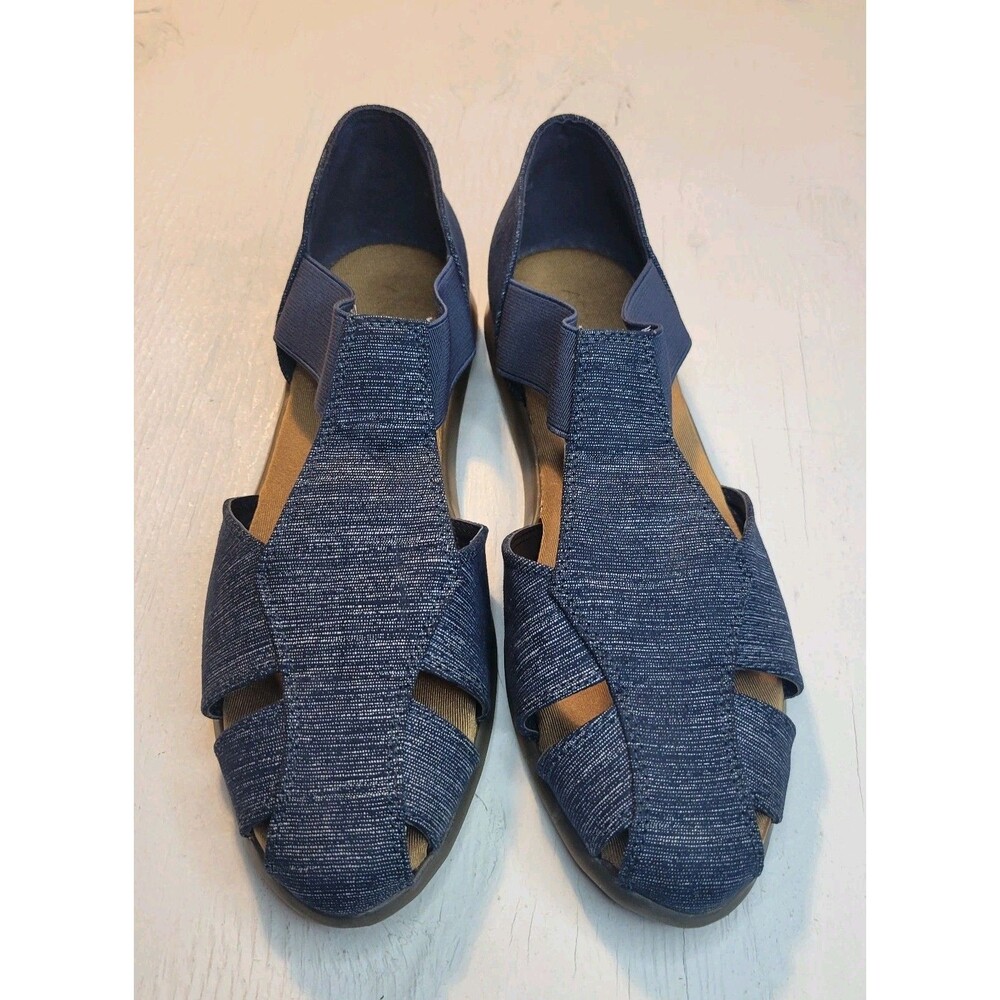 Aerosoles Believe Fisherman Sandals Women's 7M Blue Denim Comfort Flats Slip On